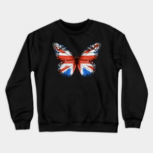 British Flag  Butterfly - Gift for British From Great Britain Crewneck Sweatshirt